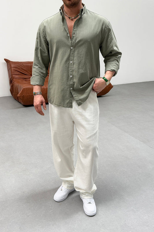 OVERSIZED FRESH LINEN SHIRT • KHAKI