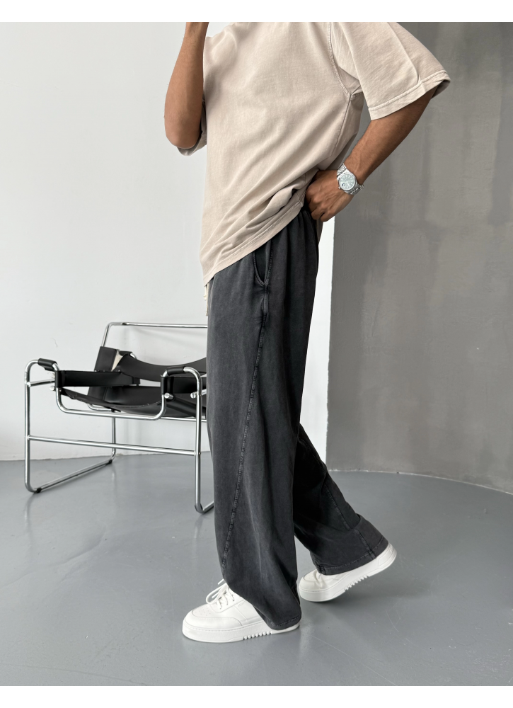 Anthracite Washed Baggy Sweatpants