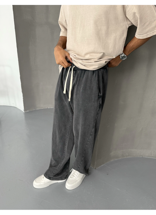 Anthracite Washed Baggy Sweatpants