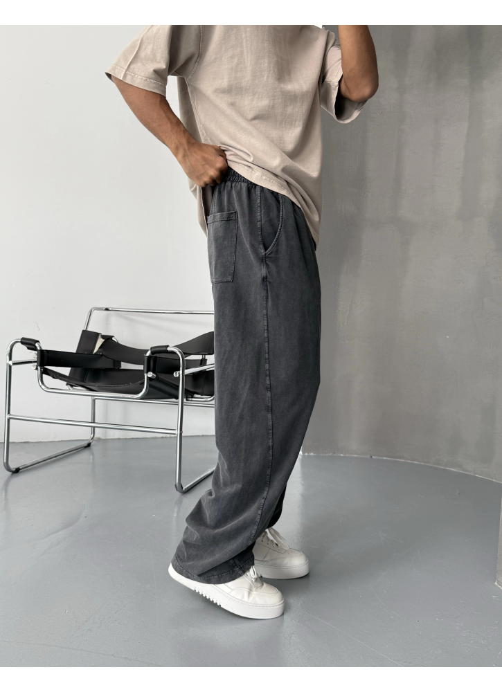 Anthracite Washed Baggy Sweatpants