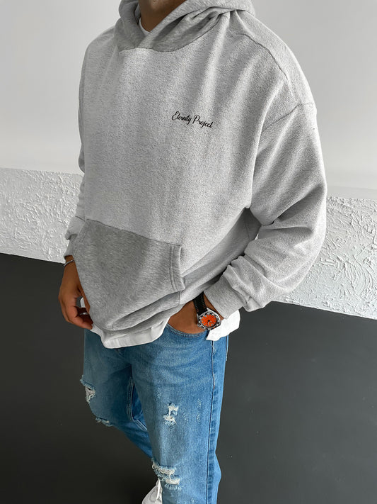 Light Grey Eternity Printed Hoodie