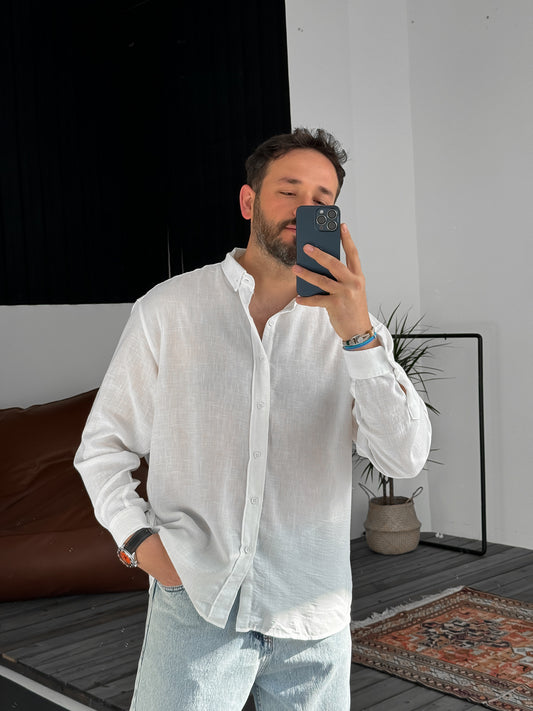 LINEN SHIRT • WHITE