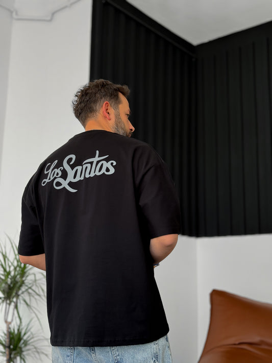 Black Los Santos Reflective Oversize T-Shirt