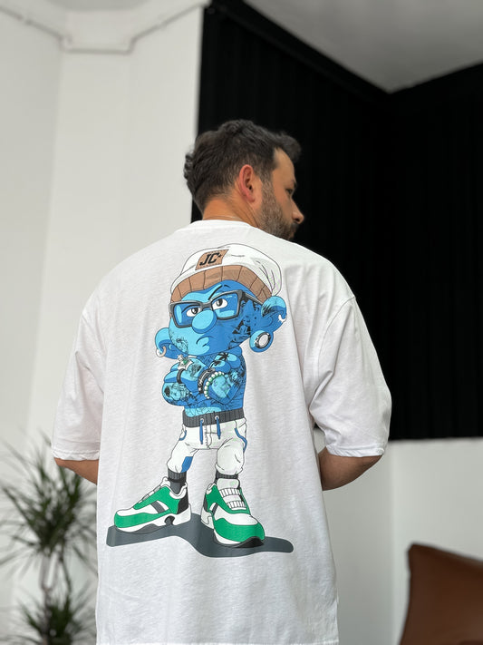 White Crime Printed Oversize T-Shirt