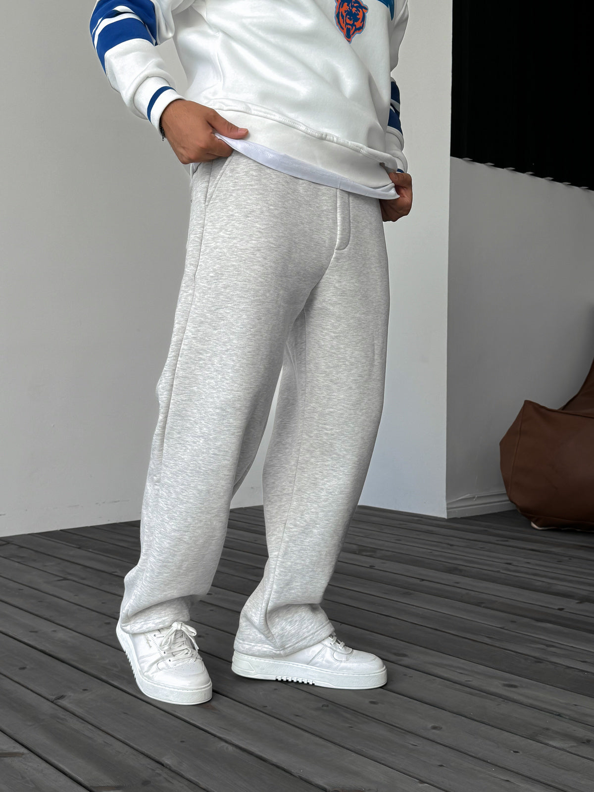 Light Gray Striped Pants