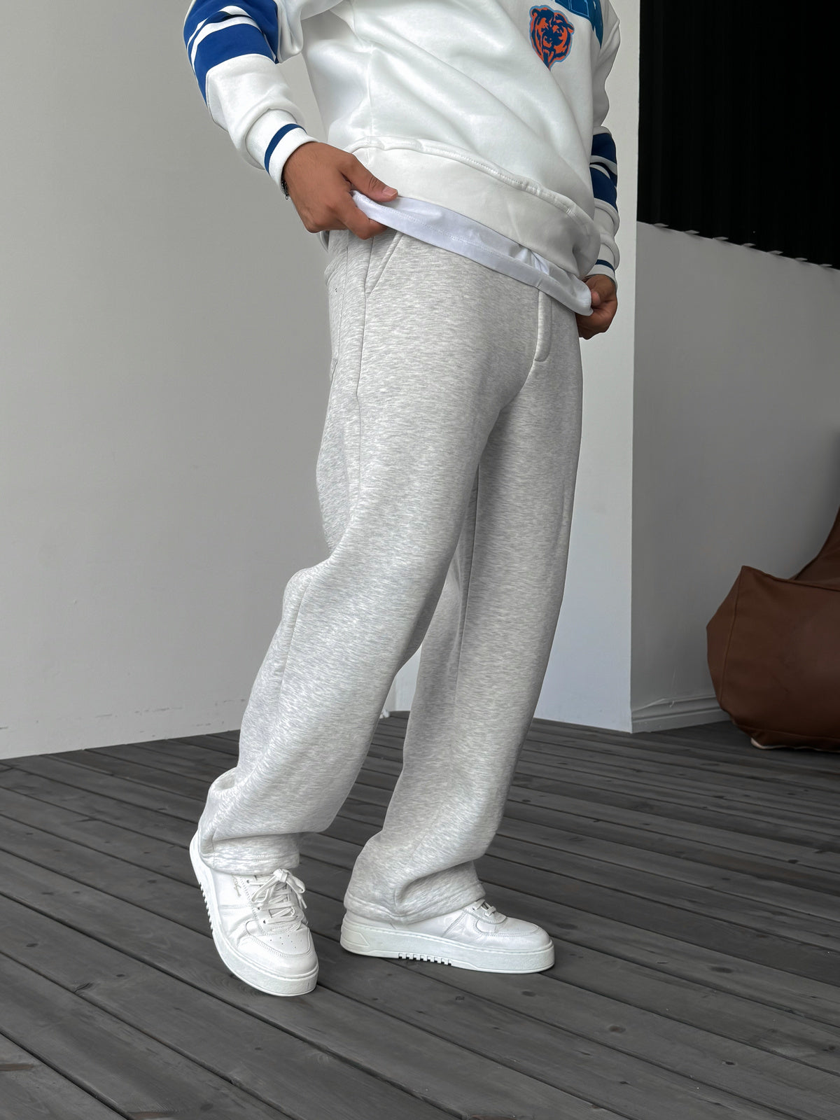 Light Gray Striped Pants