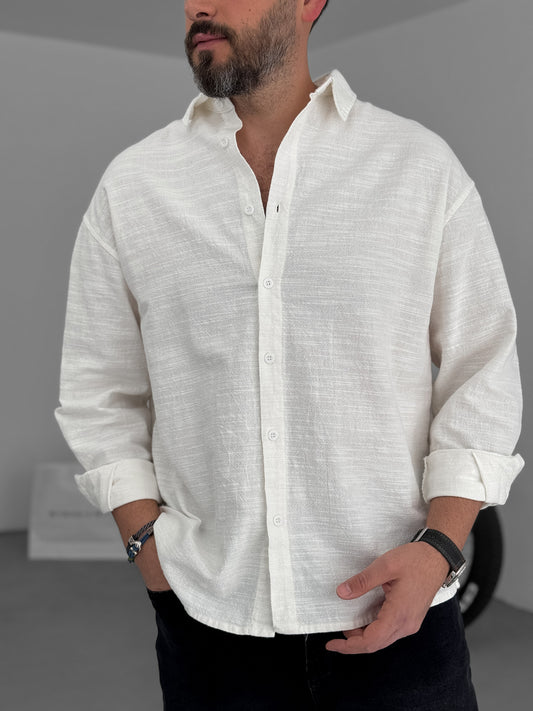 MUSLIN FABRIC SHIRT • WHITE