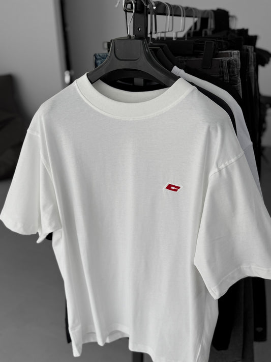 White C Embroidered Oversize T-Shirt