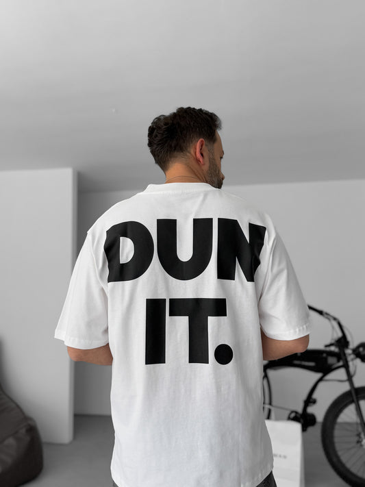 White DUN IT Oversized T-Shirt