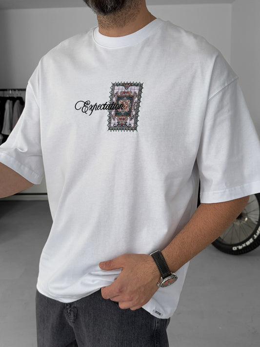 White Expectation Patch Oversize T-Shirt
