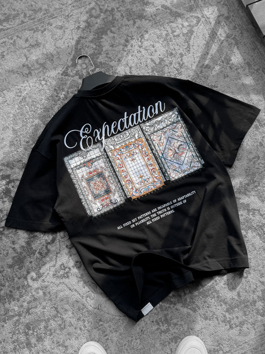 Black Expectation Patch Oversize T-Shirt