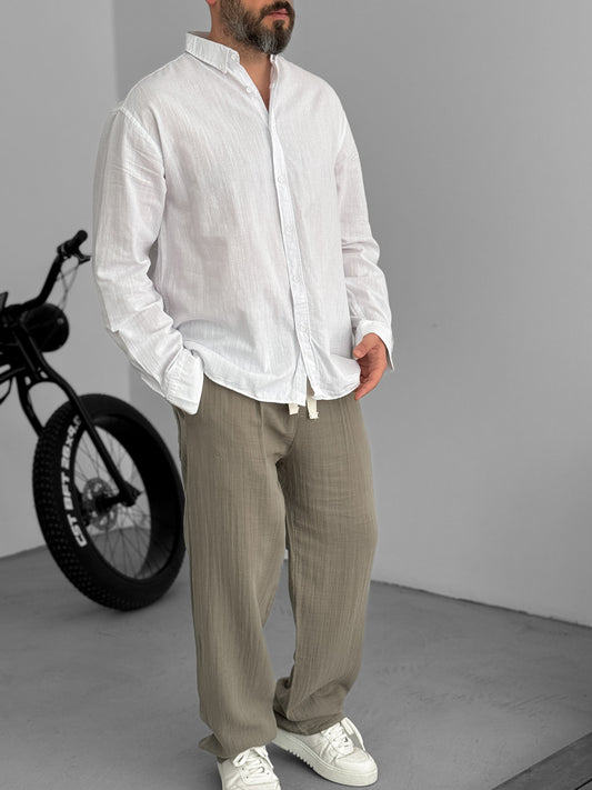 White Fresh Fabric Basic Shirt