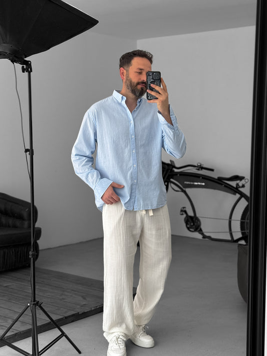Light Blue Fresh Fabric Basic Shirt