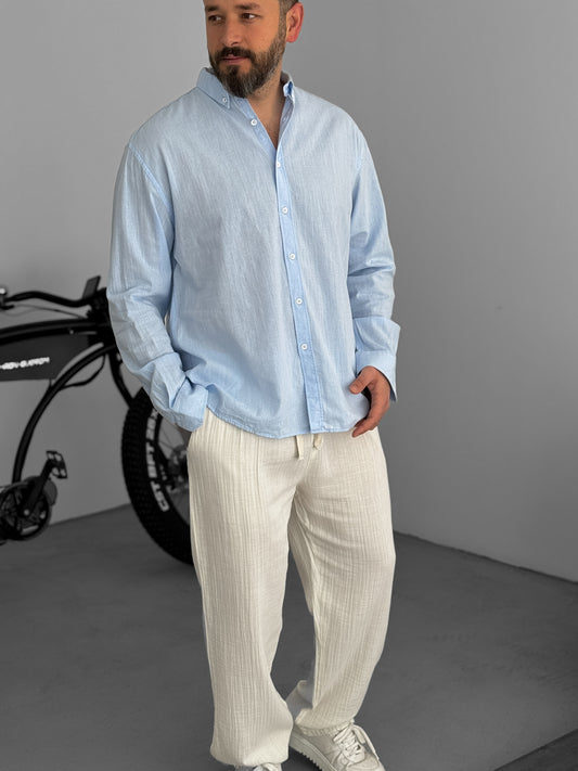 Light Blue Fresh Fabric Basic Shirt