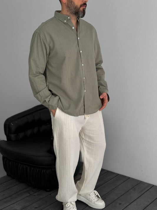 Light Khaki Fresh Fabric Basic Shirt