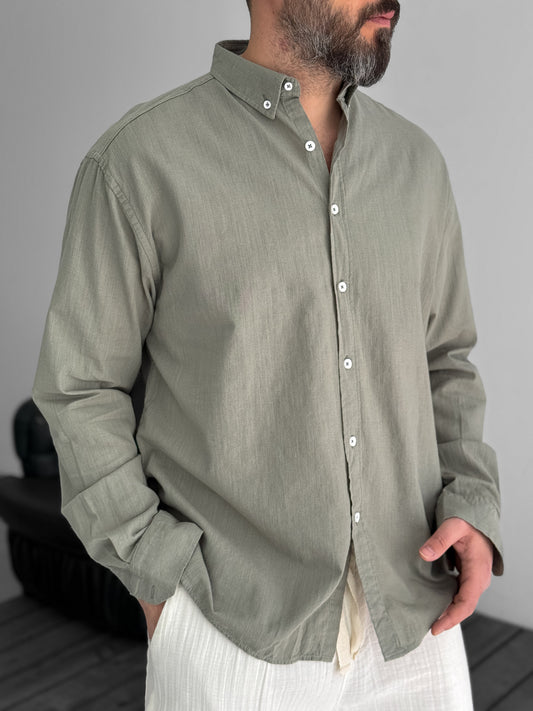 Light Khaki Fresh Fabric Basic Shirt