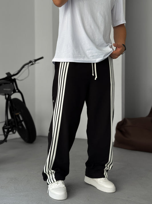 Black Baggy Striped Pants