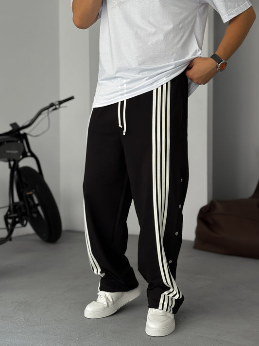Black Baggy Striped Pants