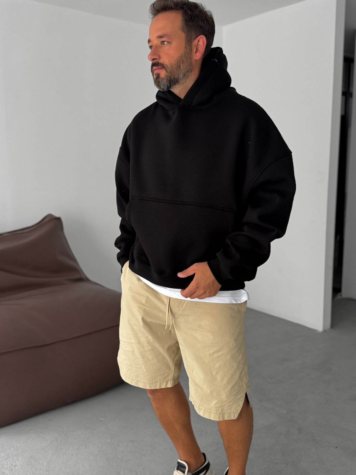 Black Basic Oversize Hoodie