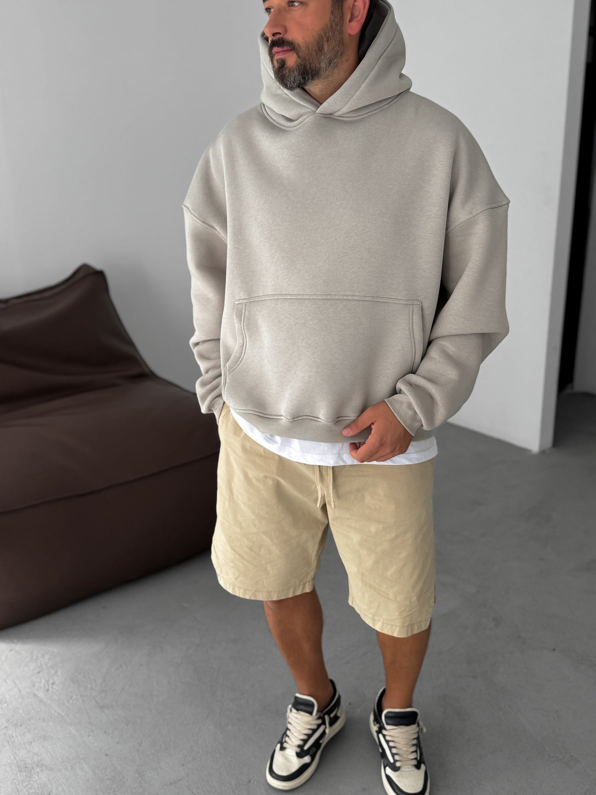 Grey Basic Oversize Hoodie