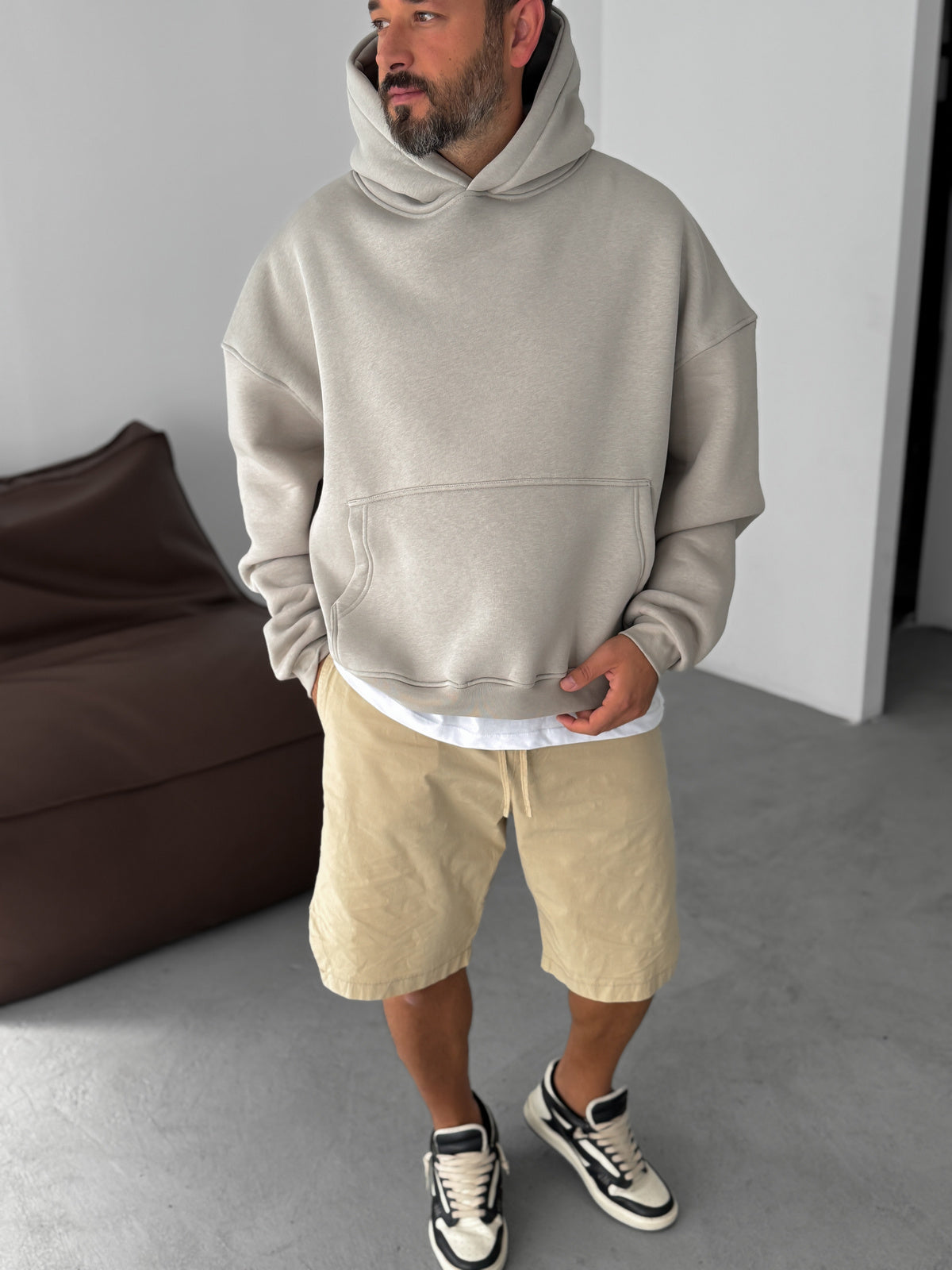 Grey Basic Oversize Hoodie
