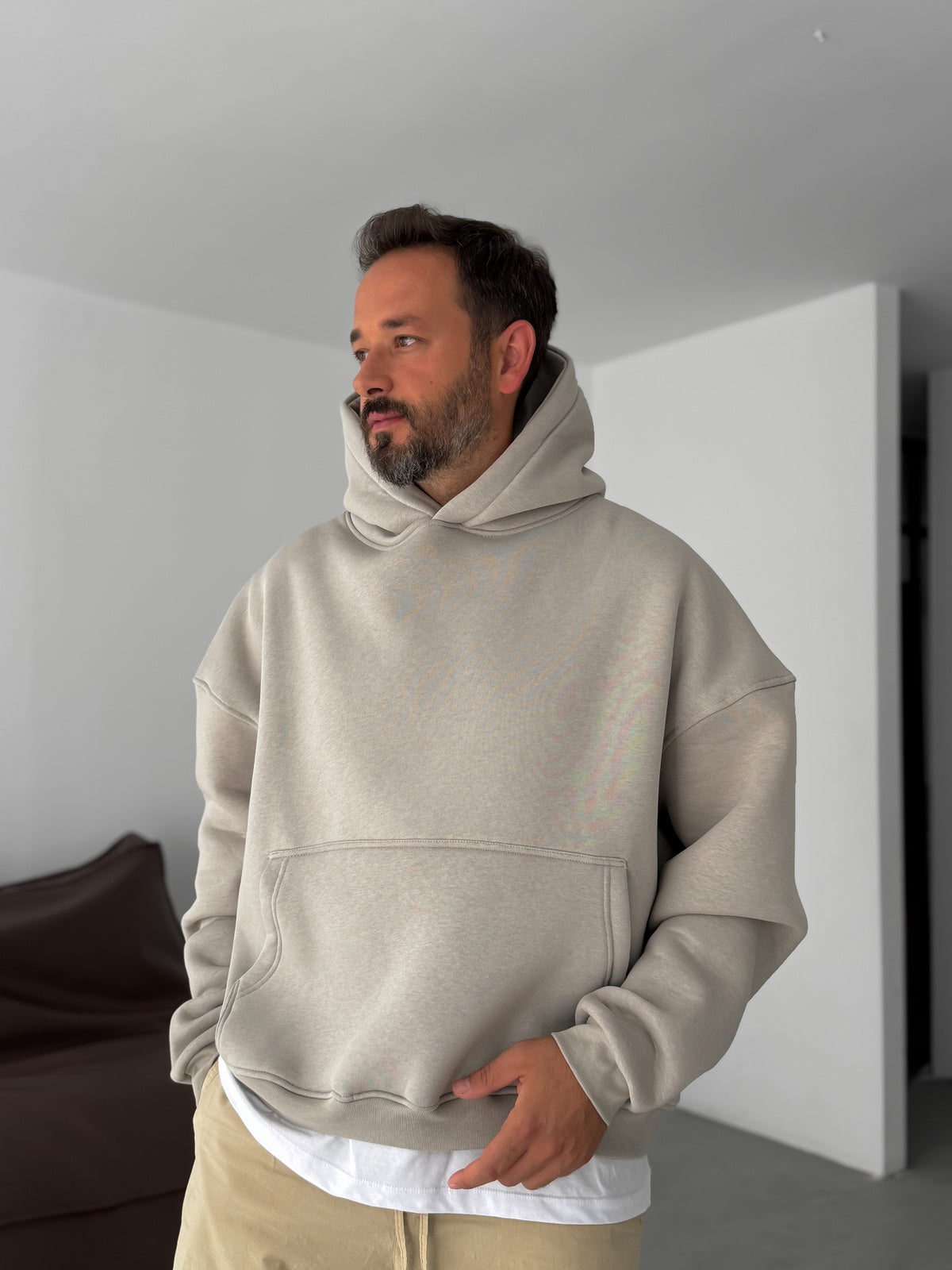Grey Basic Oversize Hoodie