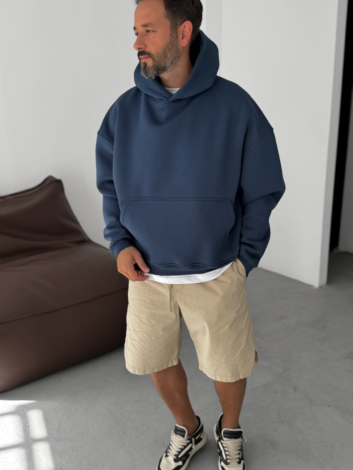 Navy Blue Basic Oversize Hoodie