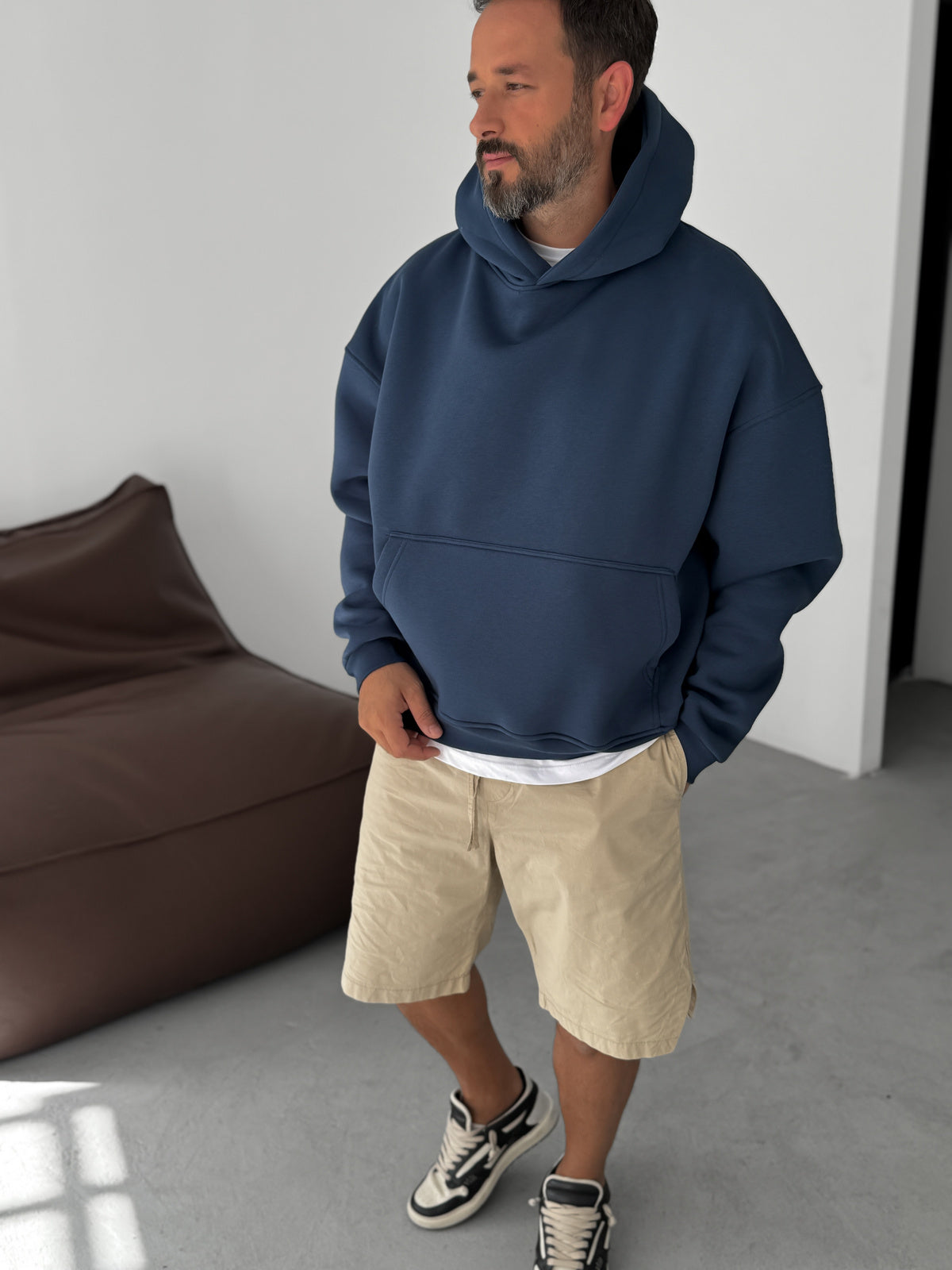 Navy Blue Basic Oversize Hoodie
