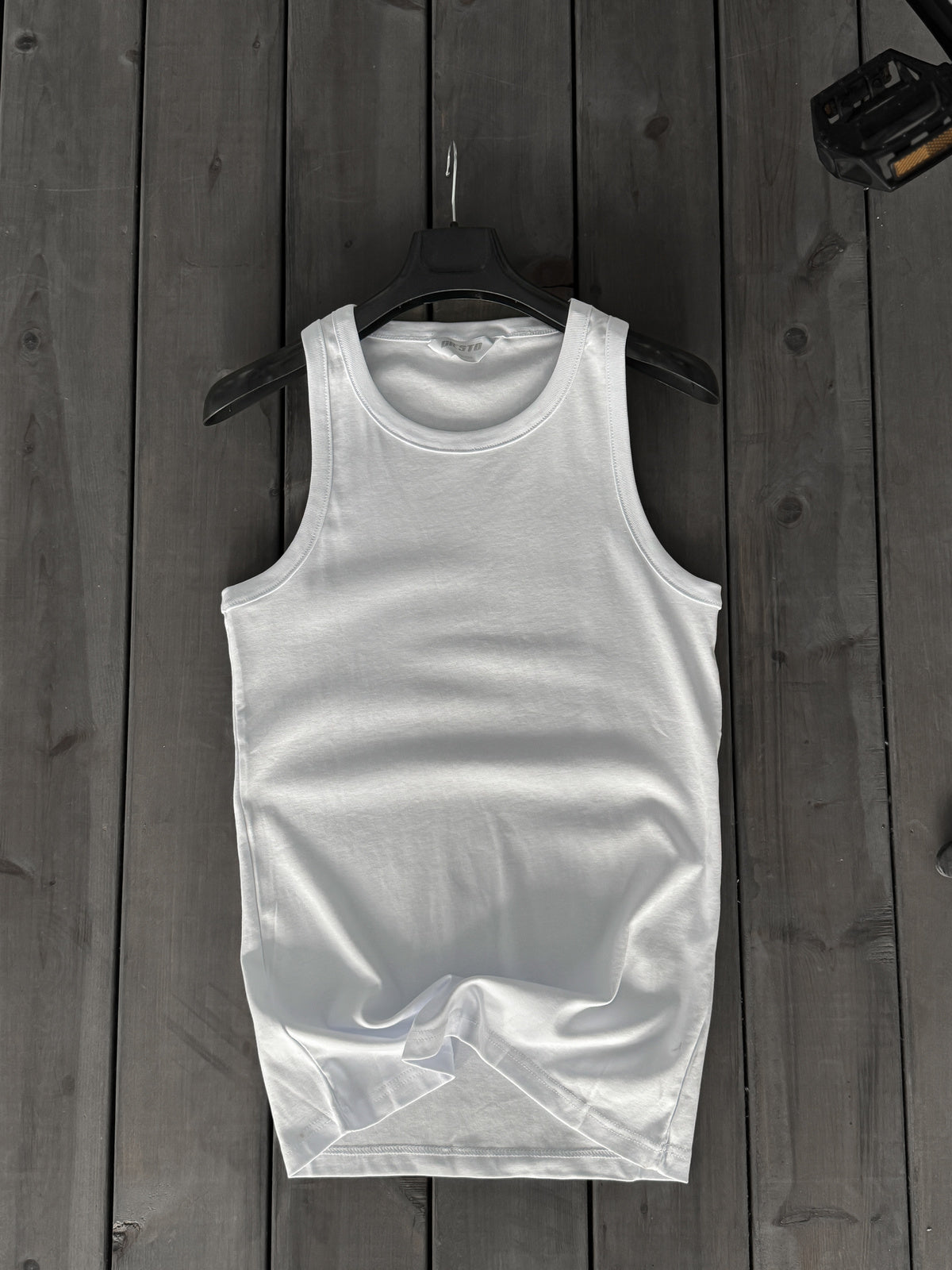 White Ribbed Tank Top