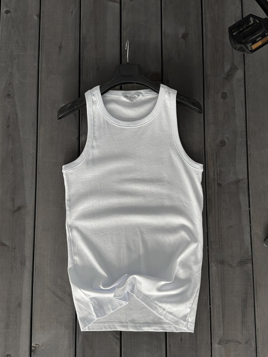 White Ribbed Tank Top