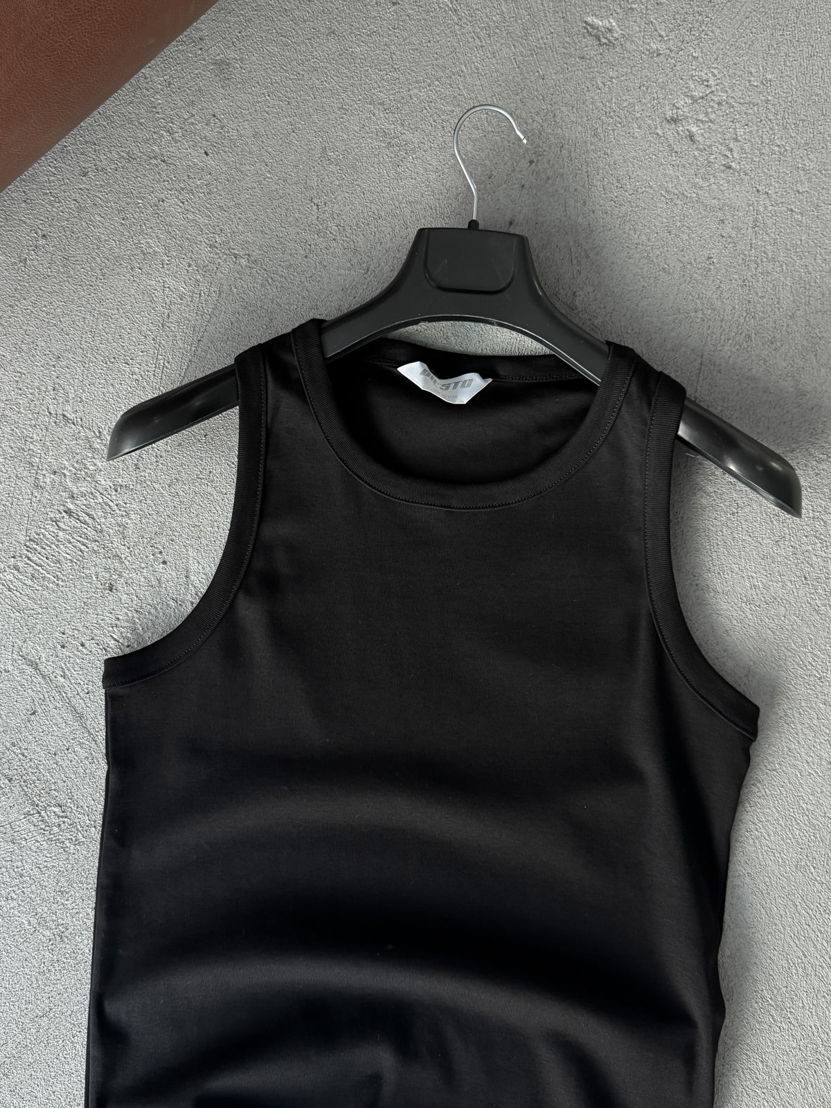 Black Ribbed Tank Top