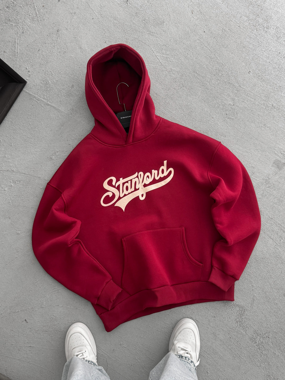 Maroon Stanford Printed Hoodie