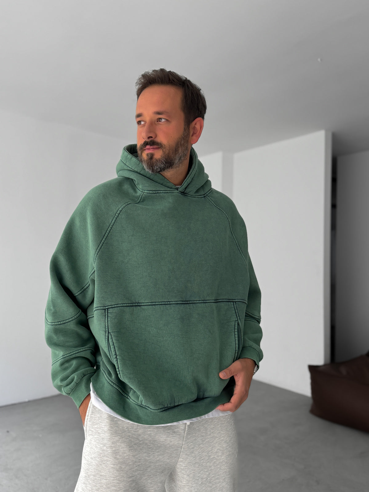 Washed Green Oversize Hoodie