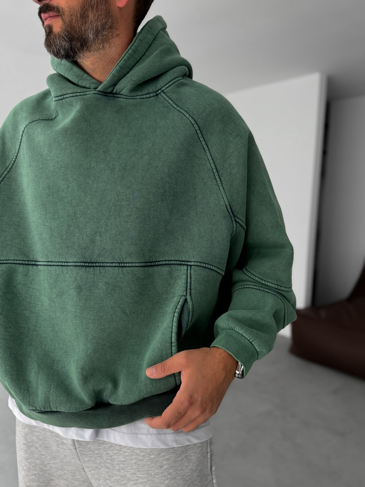Washed Green Oversize Hoodie