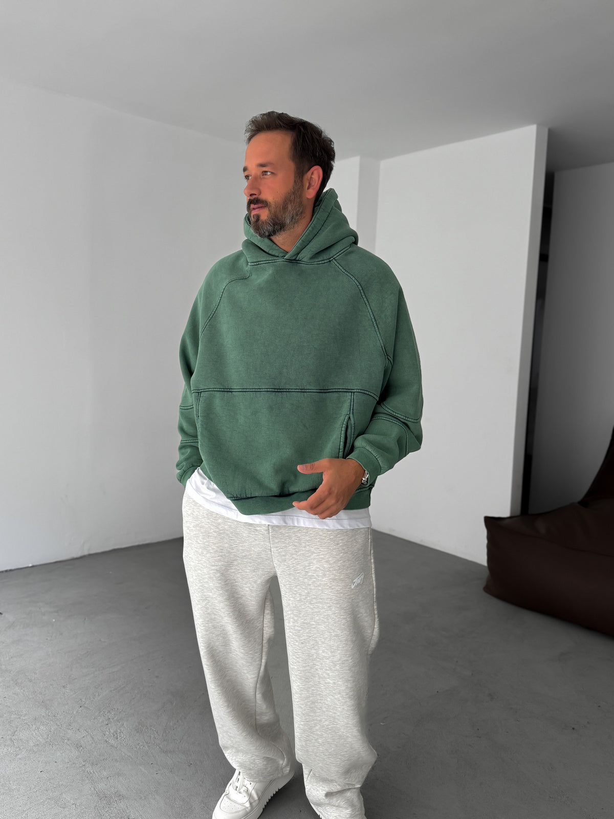 Washed Green Oversize Hoodie