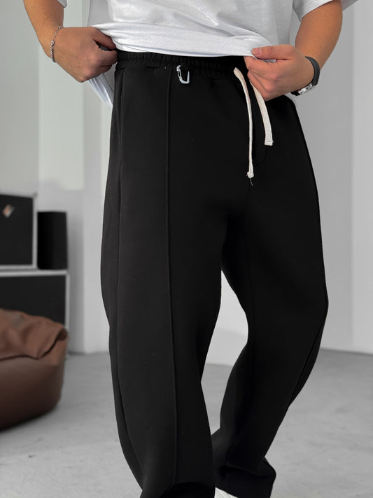 Black Detail Loose Fit Baggy Tracksuit