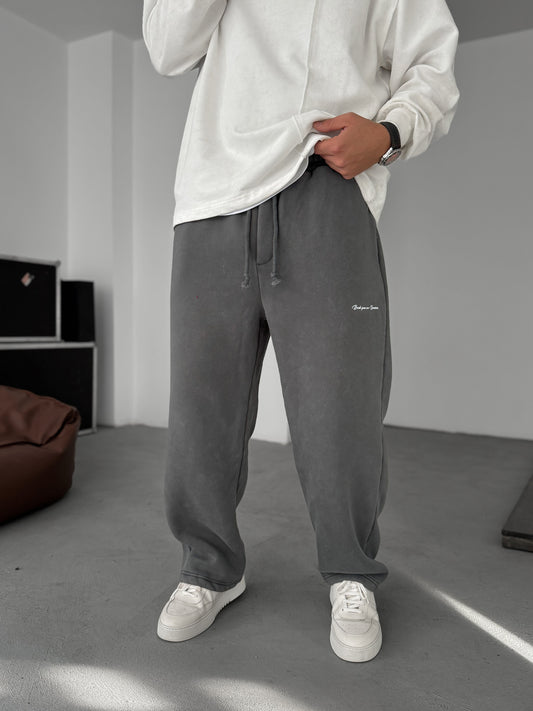 Smoke Grey Denim Tracksuit with Pocket Details
