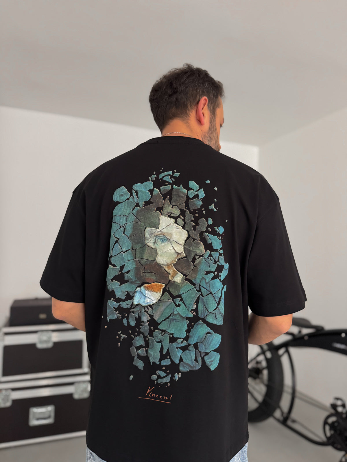 Vincent Van Gogh Oversized T-Shirt - BLACK