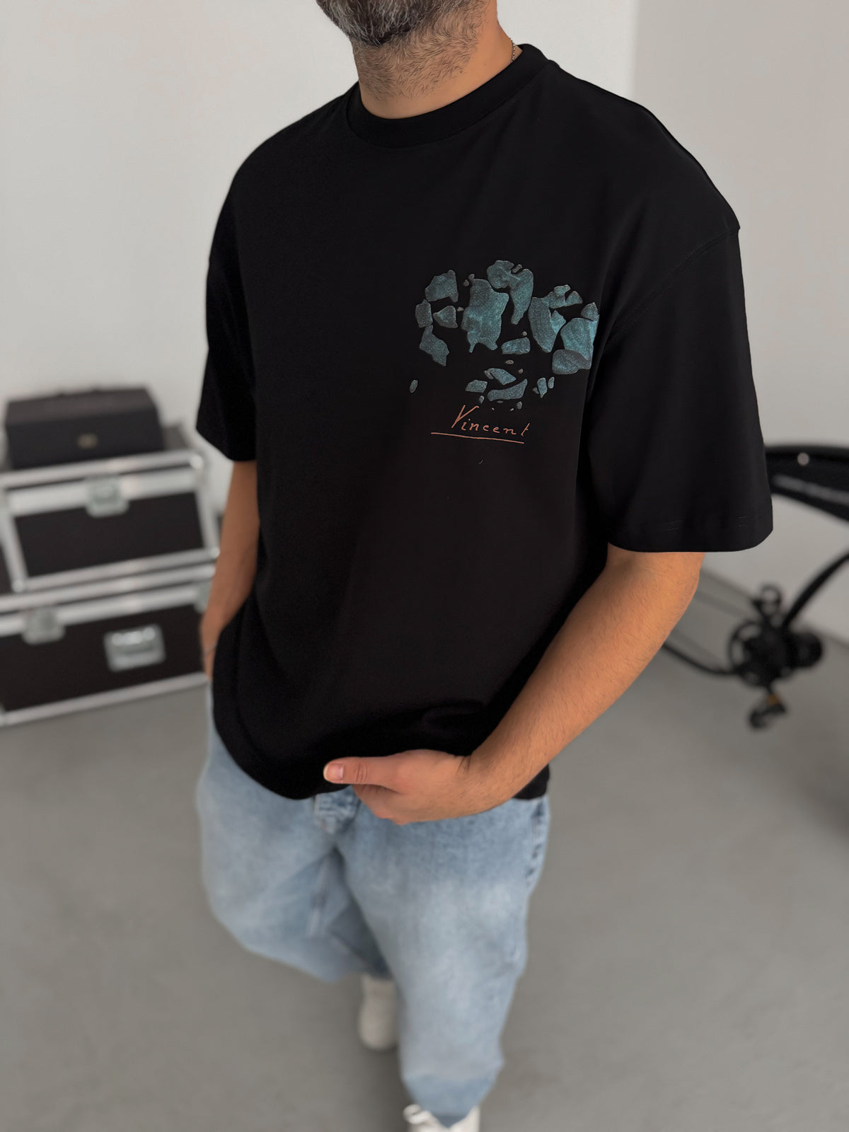 Vincent Van Gogh Oversized T-Shirt - BLACK