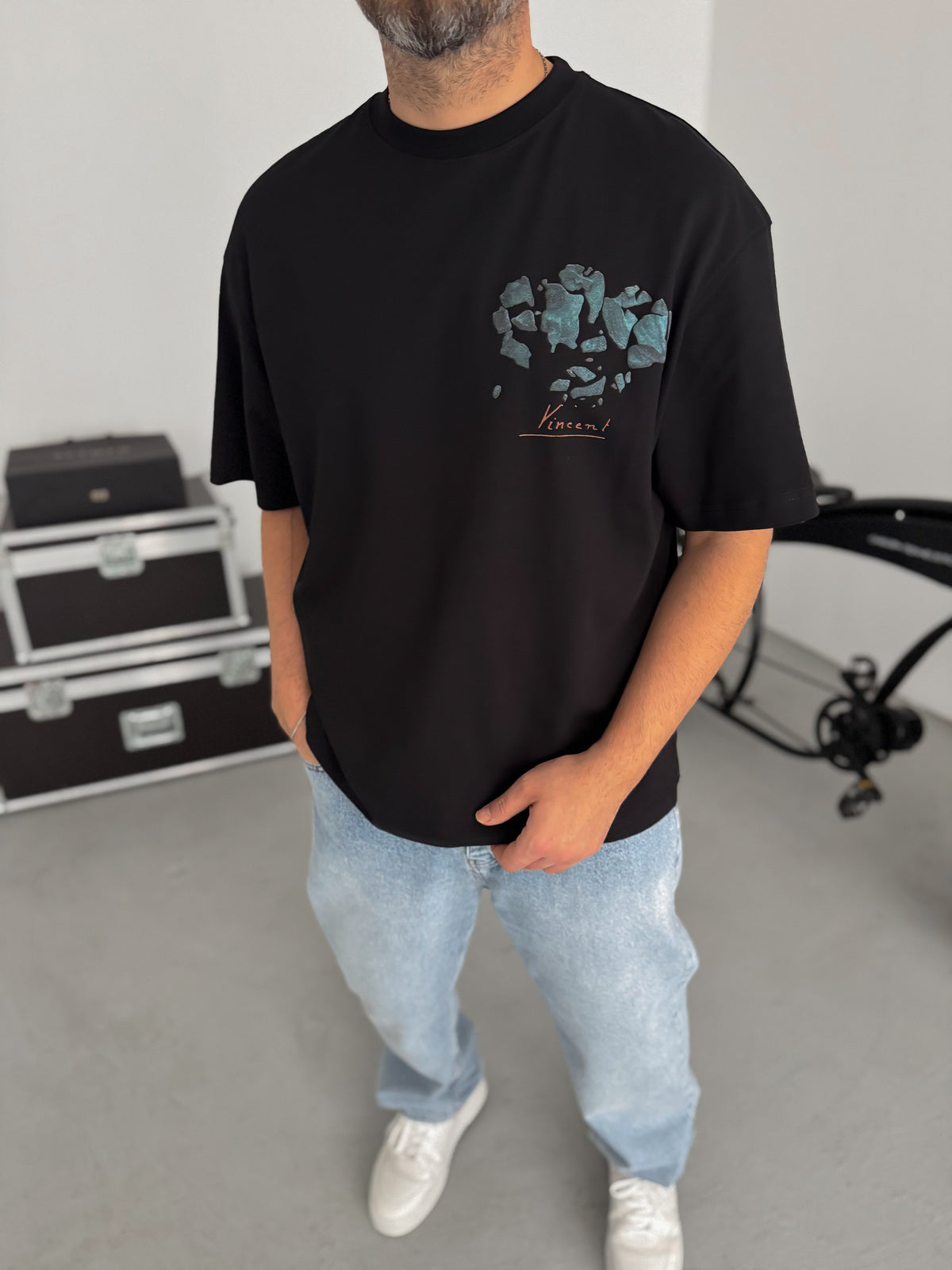 Vincent Van Gogh Oversized T-Shirt - BLACK