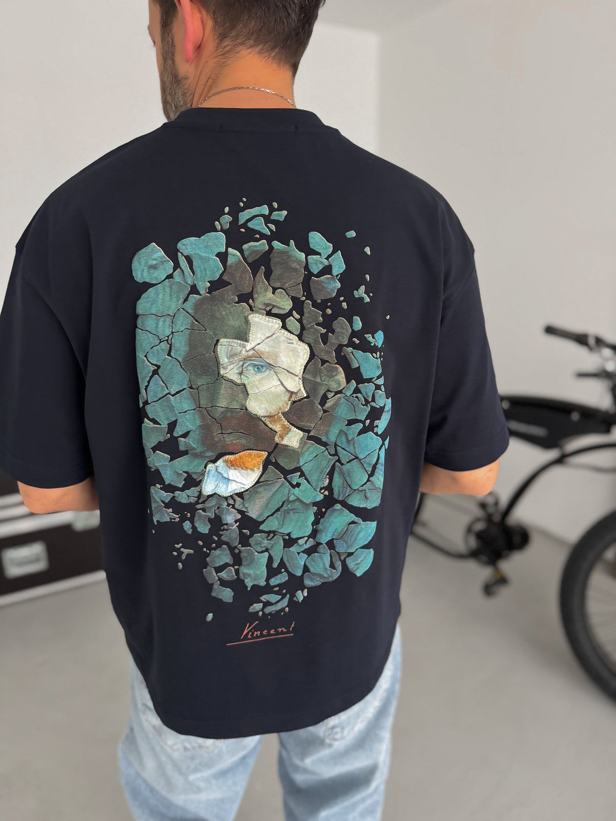 Vincent Van Gogh Oversized T-Shirt - NAVY BLUE