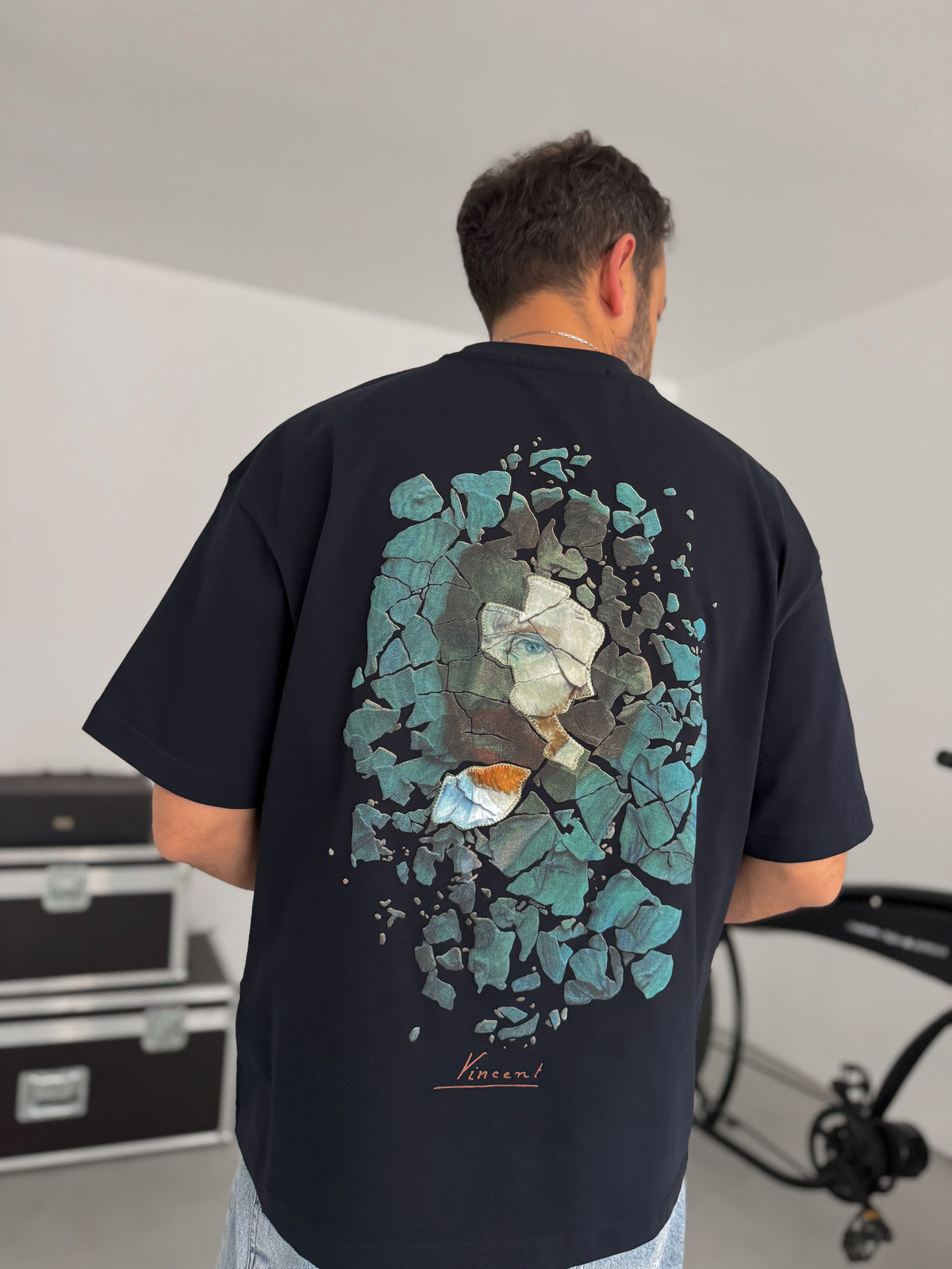 Vincent Van Gogh Oversized T-Shirt - NAVY BLUE