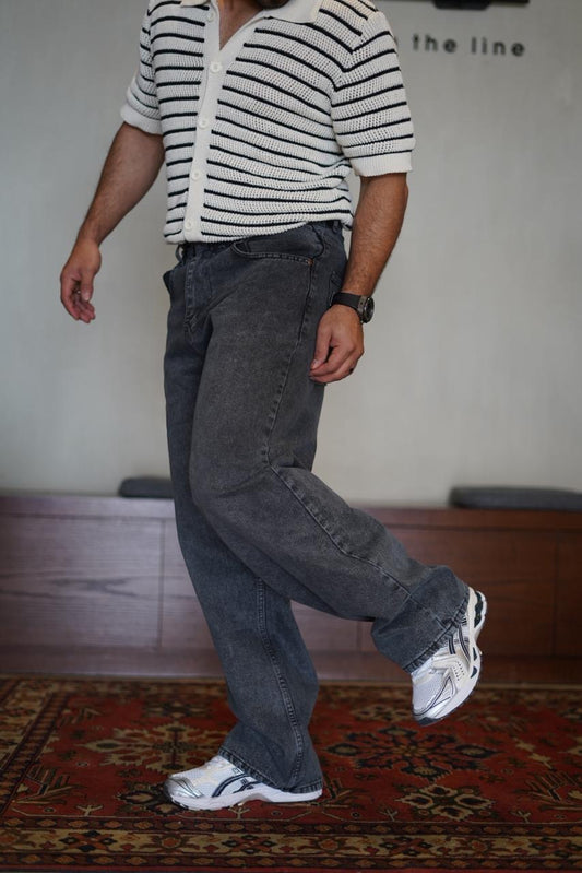 سراويل جينز فضفاض غسول