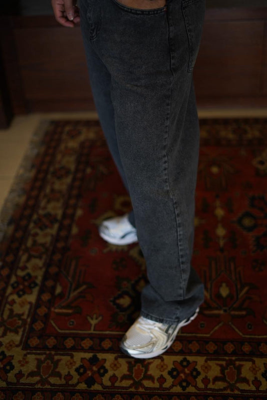 سراويل جينز فضفاض غسول