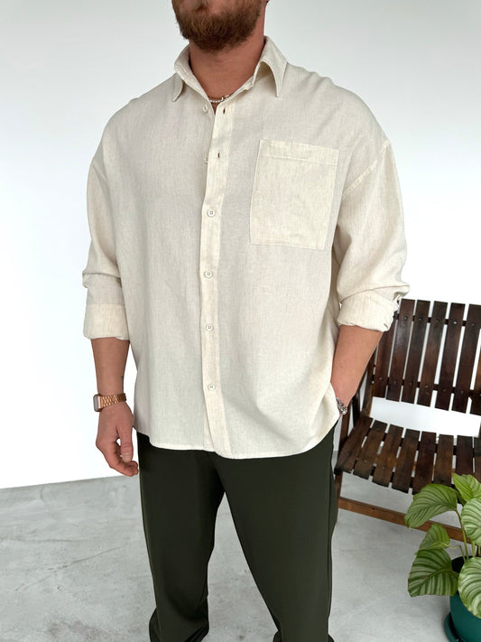 Beige Linen Shirt