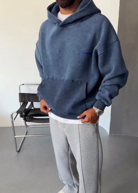 Blue Washable Oversized Hoodie