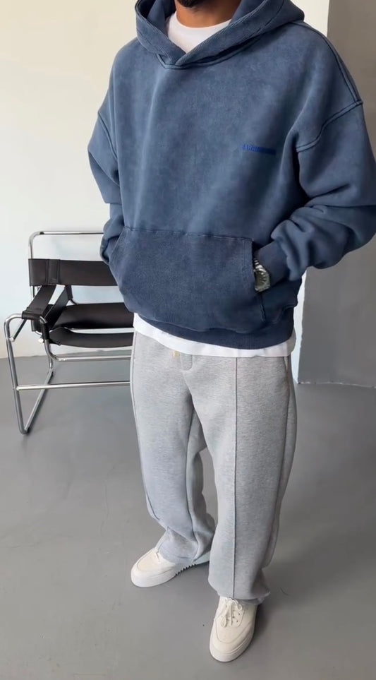 Blue Washable Oversized Hoodie