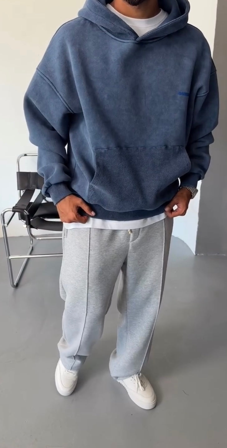 Blue Washable Oversized Hoodie