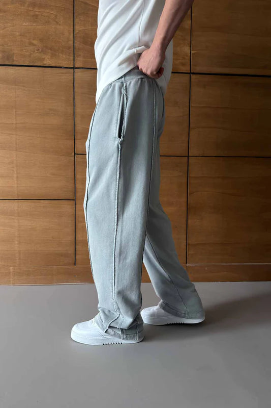 WASHED 3 THREAD DESIGN TRACKSUIT • GREY