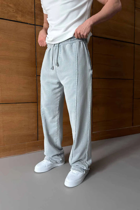 WASHED 3 THREAD DESIGN TRACKSUIT • GREY